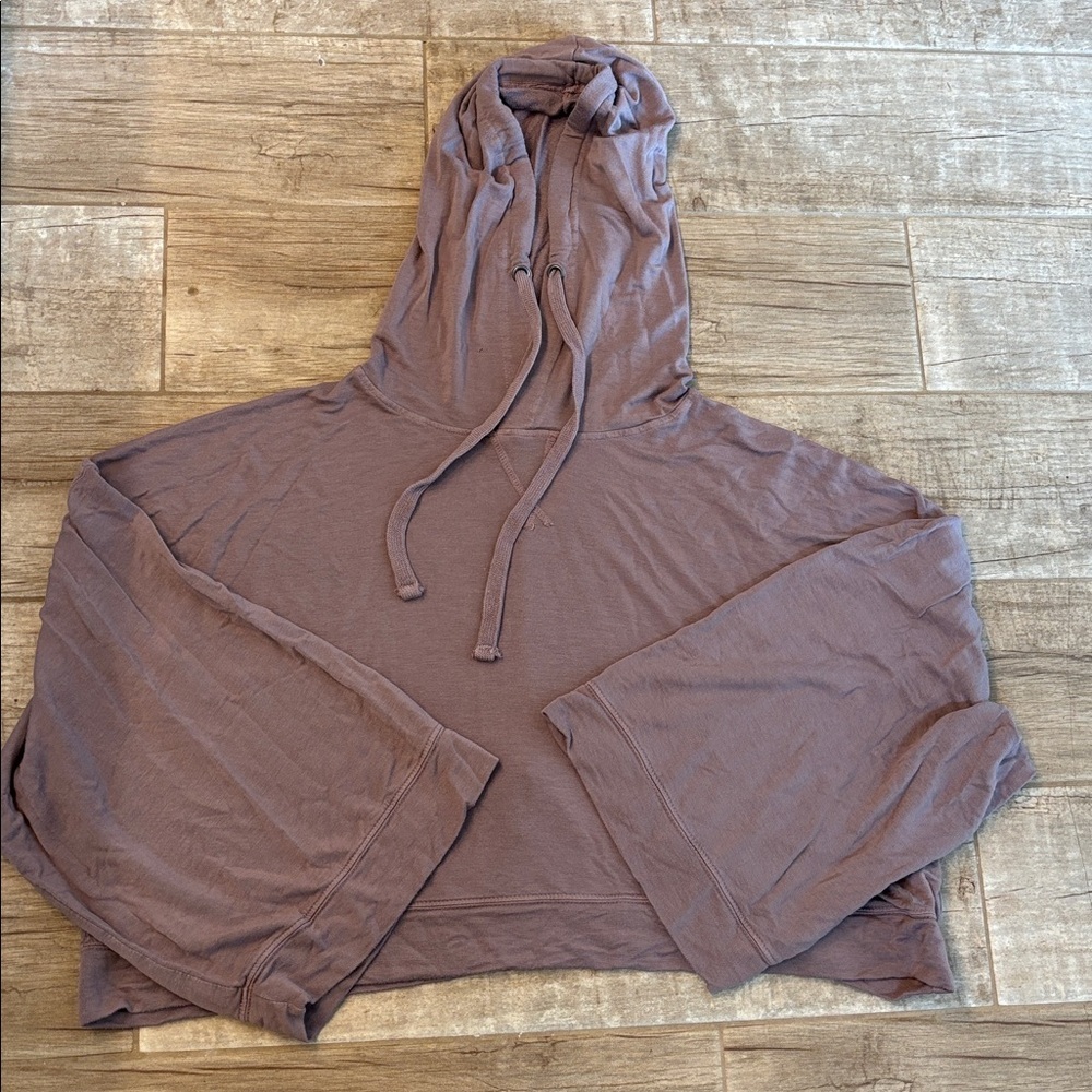 Mono B Hoodie in a almond or purple-brown color, made from a soft polyester - Picture 3 of 4